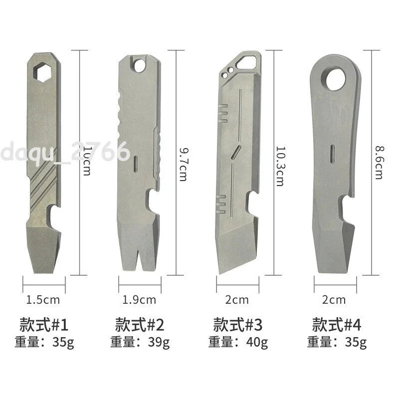 Titanium Alloy Pocket Pry Bar Crowbar Opener Portable Outdoor EDC Multi Tool 07FC0E-D4 - KOEEK [5]