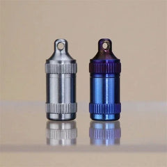 Titanium Alloy Waterproof Emergency Capsule Box Pill Case Keychain Pendant EDC 07FC0E-D4 - KOEEK [2]