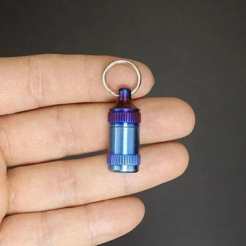 Titanium Alloy Waterproof Emergency Capsule Box Pill Case Keychain Pendant EDC 07FC0E-D4 - KOEEK [7]