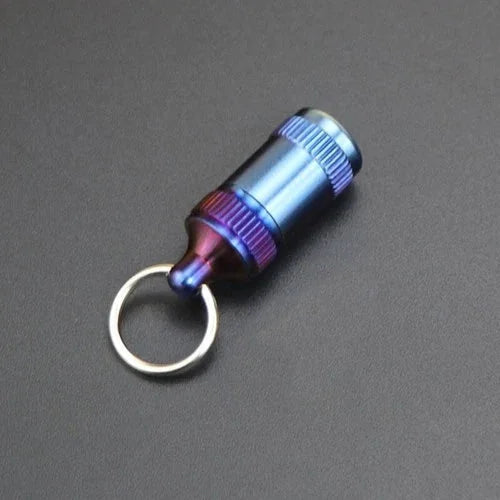 Titanium Alloy Waterproof Emergency Capsule Box Pill Case Keychain Pendant EDC 07FC0E-D4 - KOEEK [8]