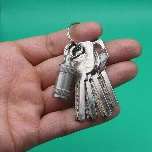 Titanium Alloy Waterproof Emergency Capsule Box Pill Case Keychain Pendant EDC 07FC0E-D4 - KOEEK [9]