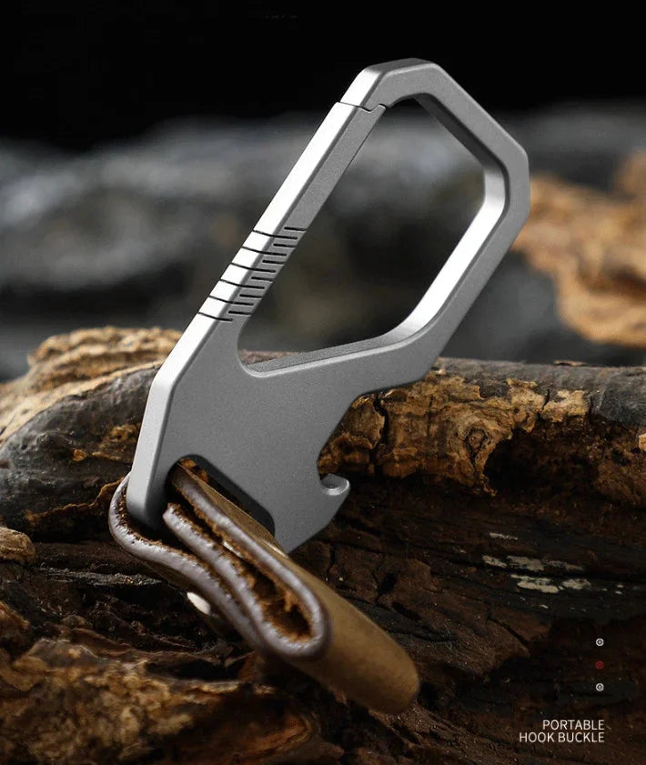 Titanium Alloy + Leather Keychain with Bottle Opener Car Key Pendant EDC Tool 07FC0E-D4 - KOEEK [9]