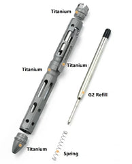 Titanium Ballpoint Pen Bolt Action Signing Writing Pen Business Office EDC Gift 07FC0E-D4 - KOEEK [4]