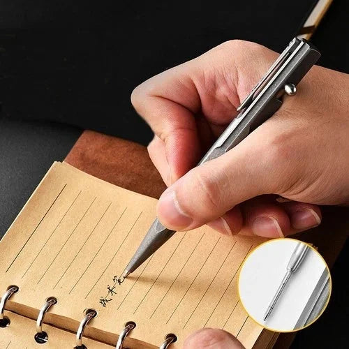 Titanium Bolt Action Ballpoint Pen EDC Pocket Pen Business Office Writing Gift 07FC0E-D4 - KOEEK [6]