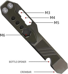 Titanium Crowbar Pry Bar Screwdriver Bottle Opener Multi Tool EDC Outdoor Wrench 07FC0E-D4 - KOEEK [3]