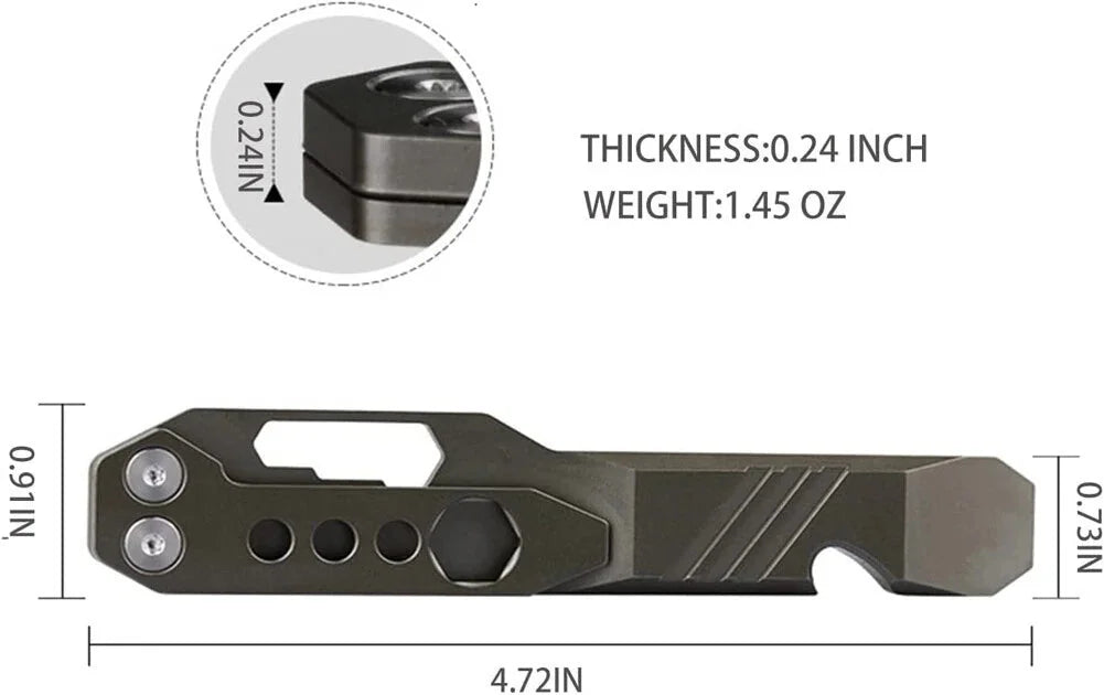 Titanium Crowbar Pry Bar Screwdriver Bottle Opener Multi Tool EDC Outdoor Wrench 07FC0E-D4 - KOEEK [4]