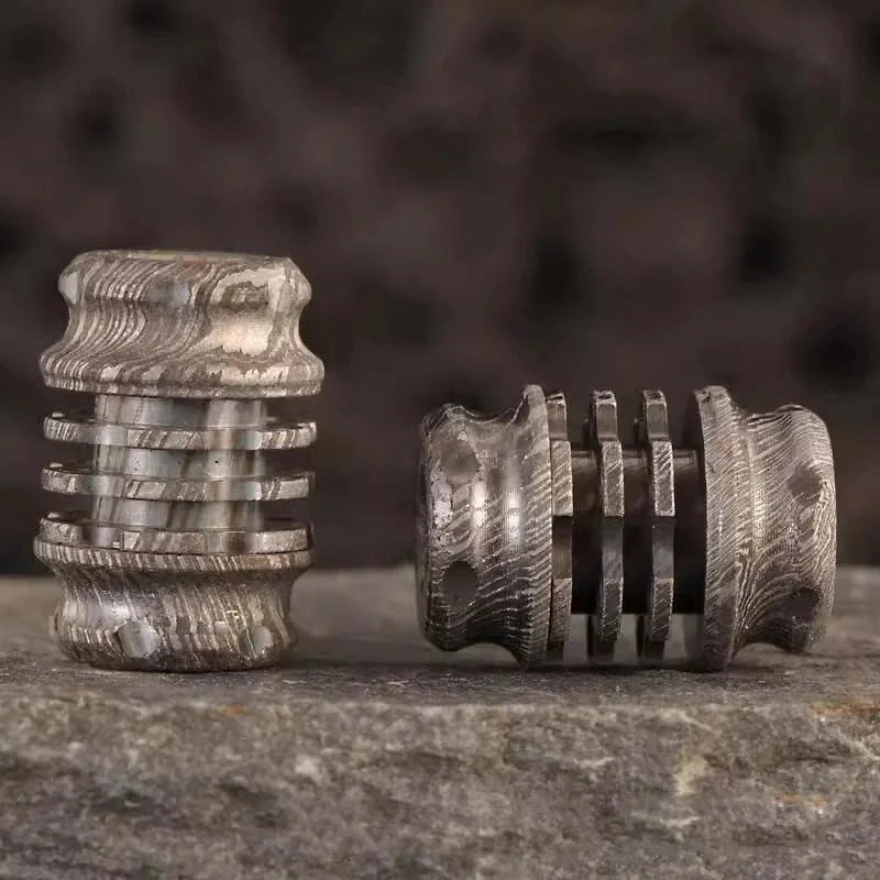 Titanium Damascus Knife Lanyard Bead Paracord Necklace Pendant Bracelet EDC Bead 07FC0E-D4 - KOEEK [9]
