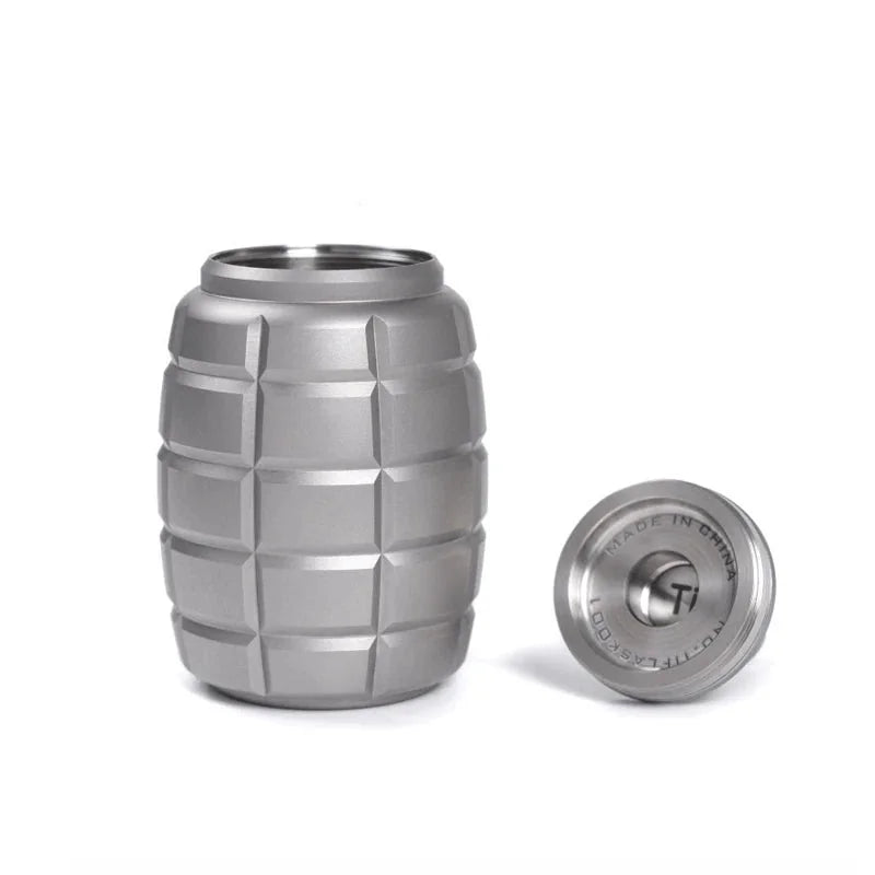 Titanium Flagon Pocket Hip Flask Whiskey Wine Container Screw Cap Flagon 100ML 07FC0E-D4 - KOEEK [8]