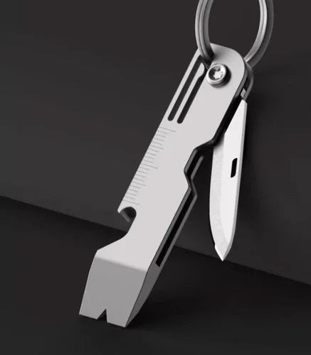 Titanium Folding Pocket Knife EDC Pry Bar Crowbar Opener Ruler Keychain Tool 07FC0E-D4 - KOEEK [10]