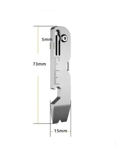 Titanium Folding Pocket Knife EDC Pry Bar Crowbar Opener Ruler Keychain Tool 07FC0E-D4 - KOEEK [3]