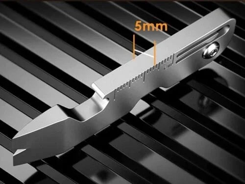 Titanium Folding Pocket Knife EDC Pry Bar Crowbar Opener Ruler Keychain Tool 07FC0E-D4 - KOEEK [9]