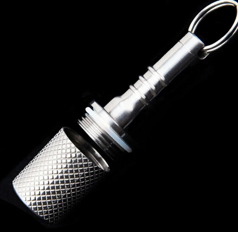 Titanium Keychain Waterproof Box Sealed Container Portable Outdoor Pendant EDC 07FC0E-D4 - KOEEK [5]