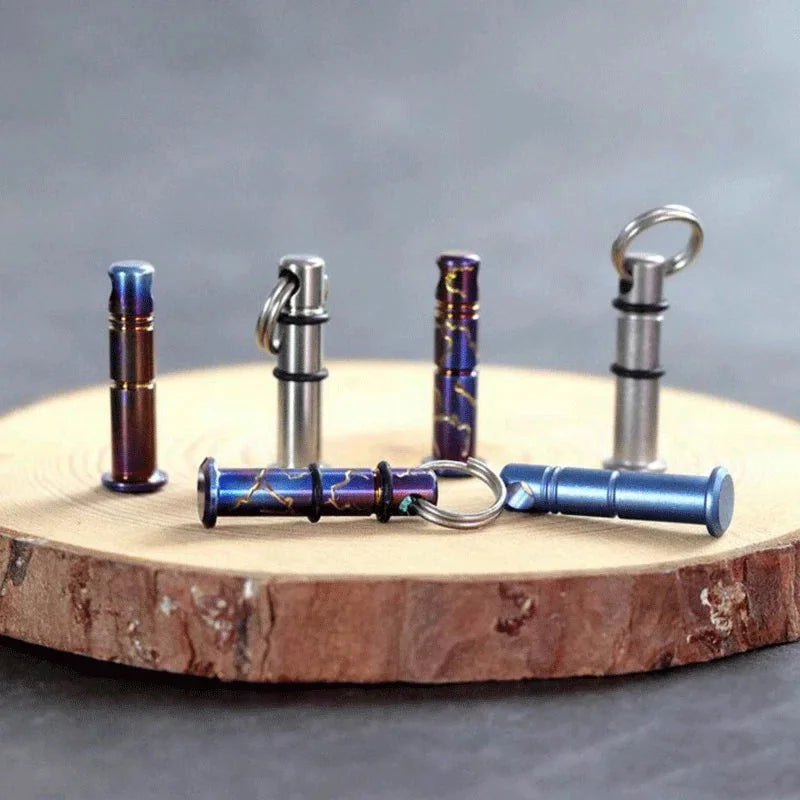 Titanium Lanyard Bead Bolt Holder Keychain Necklace Pendant DIY with Split Ring 07FC0E-D4 - KOEEK [2]