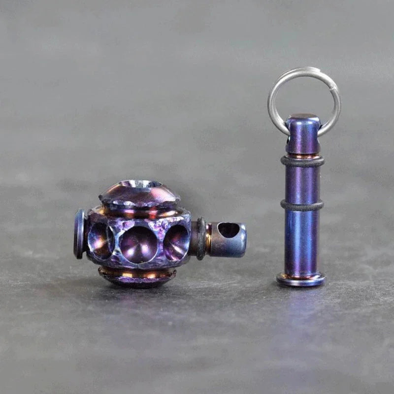 Titanium Lanyard Bead Bolt Holder Keychain Necklace Pendant DIY with Split Ring 07FC0E-D4 - KOEEK [5]