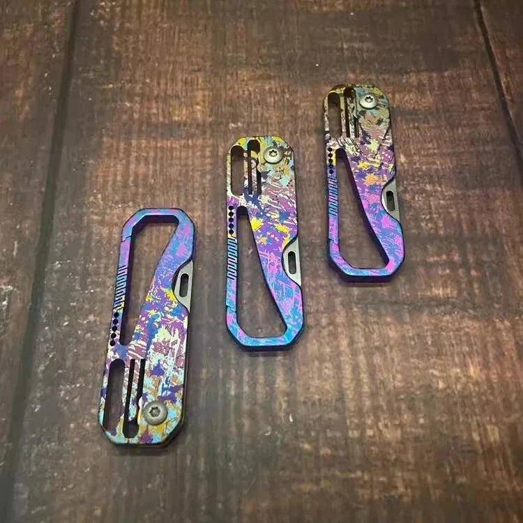 Titanium Mini Knife Small Pocket Key Chain Pendants Folding EDC Knife Gift 07FC0E-D4 - KOEEK [10]
