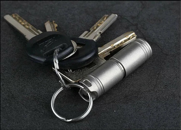 Titanium Outdoor Camping mini edc LED Survival Flashlight Keychain 07FC0E-D4 - KOEEK [10]