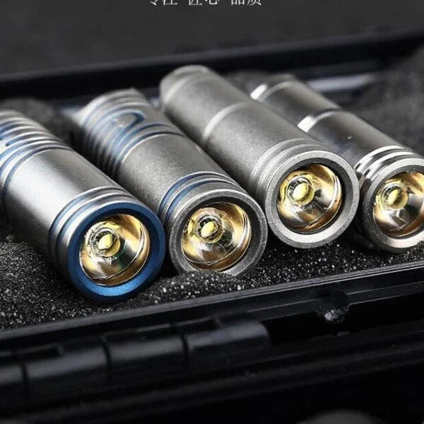 Titanium Outdoor Camping mini edc LED Survival Flashlight Keychain 07FC0E-D4 - KOEEK [5]