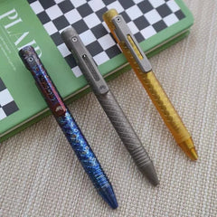 Titanium PEI Ballpoint Pen Bolt Action Signature Writing EDC Pocket Pen Gifts 07FC0E-D4 - KOEEK [1]