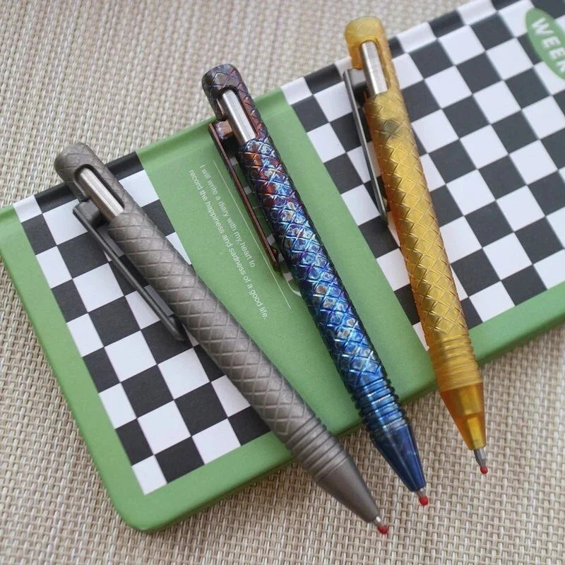 Titanium PEI Ballpoint Pen Bolt Action Signature Writing EDC Pocket Pen Gifts 07FC0E-D4 - KOEEK [3]