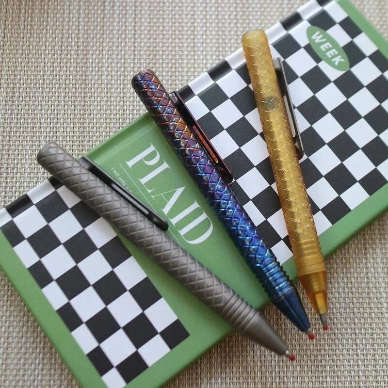 Titanium PEI Ballpoint Pen Bolt Action Signature Writing EDC Pocket Pen Gifts 07FC0E-D4 - KOEEK [4]