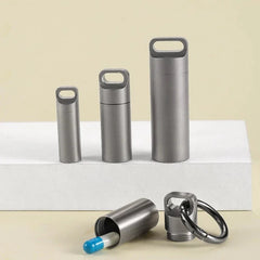 Titanium Pill Case Portable Keychain Waterproof Pill Holder Container Organizer 07FC0E-D4 - KOEEK [3]
