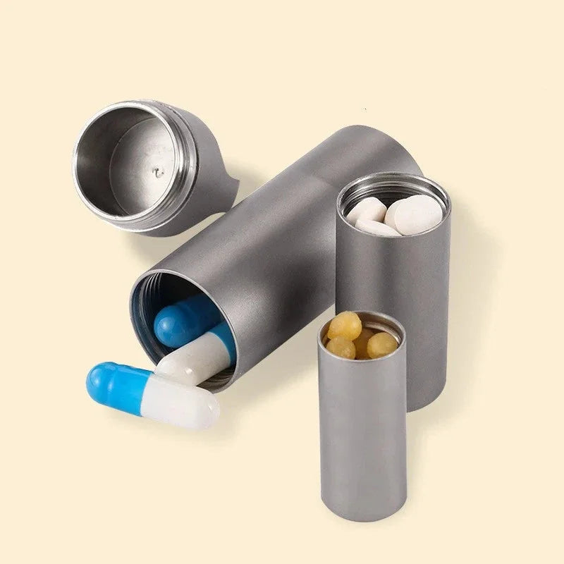 Titanium Pill Case Portable Keychain Waterproof Pill Holder Container Organizer 07FC0E-D4 - KOEEK [4]