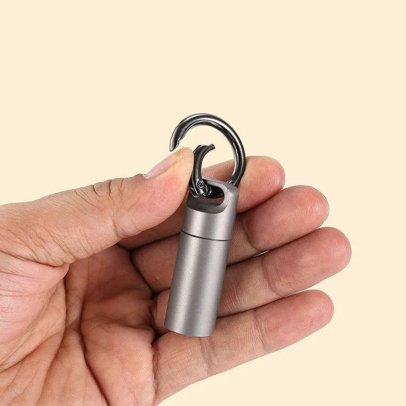 Titanium Pill Case Portable Keychain Waterproof Pill Holder Container Organizer 07FC0E-D4 - KOEEK [5]