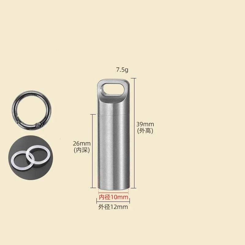 Titanium Pill Case Portable Keychain Waterproof Pill Holder Container Organizer 07FC0E-D4 - KOEEK [7]