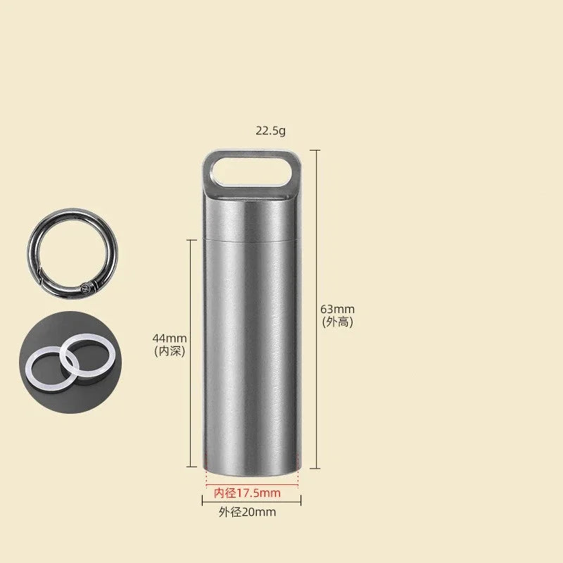 Titanium Pill Case Portable Keychain Waterproof Pill Holder Container Organizer 07FC0E-D4 - KOEEK [9]
