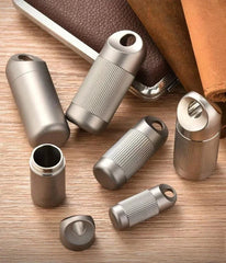 Titanium Pill Holder Case Organizer Container Waterproof Portable Keychain EDC 07FC0E-D4 - KOEEK [2]
