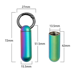 Titanium Pill Holder Container Organizer Case Box Waterproof Portable Keychain 07FC0E-D4 - KOEEK [2]