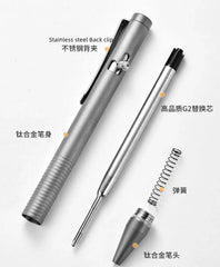Titanium Pocket Ball Pen Ballpoint Pen Office Signature Students Pen Outdoor EDC 07FC0E-D4 - KOEEK [3]