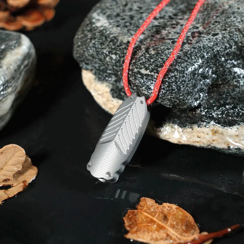 Titanium Safety Whistle Emergency Whistle Necklace Outdoor Hiking Survival EDC 07FC0E-D4 - KOEEK [9]