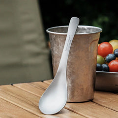 Titanium Soup Spoon Camping Lightweight Cutlery Outdoor Flatware EDC Tools Gifts 07FC0E-D4 - KOEEK [1]