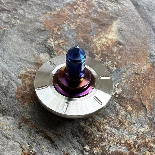 Titanium Stainless Steel Spinning Top Gyroscope Gyro Desktop Fidget Toy EDC Gift 07FC0E-D4 - KOEEK [2]