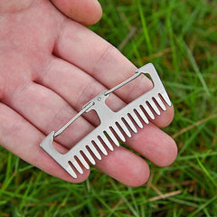 Titanium Ti  Antistatic Comb Unique Fashion Pocket Comb Hair Beard Keychain Comb 07FC0E-D4 - KOEEK [1]