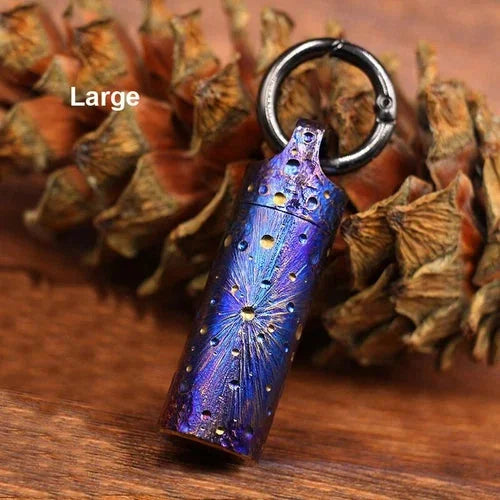 Titanium Waterproof Charm Pendant Pill Storage Container Outdoor Travel Tool 07FC0E-D4 - KOEEK [8]
