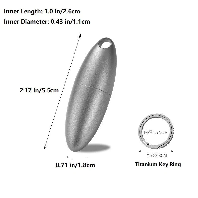 Titanium Waterproof Pill Case Holder Container Organizer Portable Keychain EDC 07FC0E-D4 - KOEEK [8]