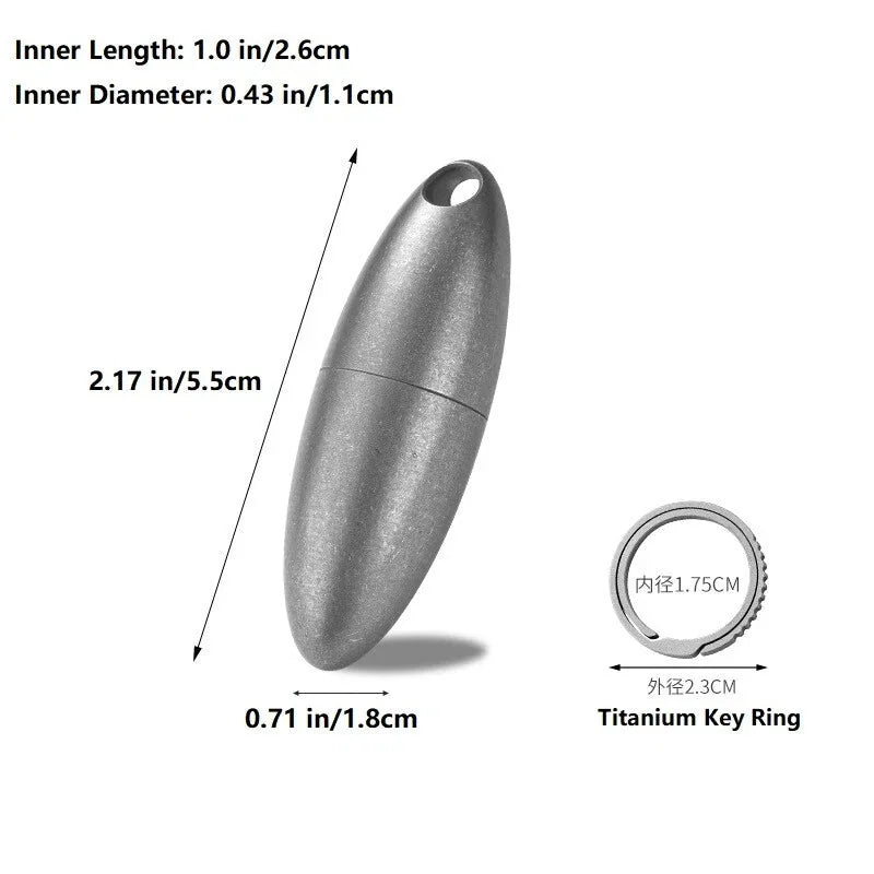 Titanium Waterproof Pill Case Holder Container Organizer Portable Keychain EDC 07FC0E-D4 - KOEEK [9]