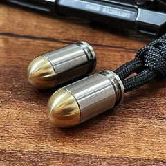 Titanium + Brass Parachute Cord Bead Necklace Keychain Pendant Lanyard EDC Bead 07FC0E-D4 - KOEEK [3]