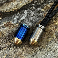 Titanium + Brass Parachute Cord Bead Necklace Keychain Pendant Lanyard EDC Bead 07FC0E-D4 - KOEEK [4]