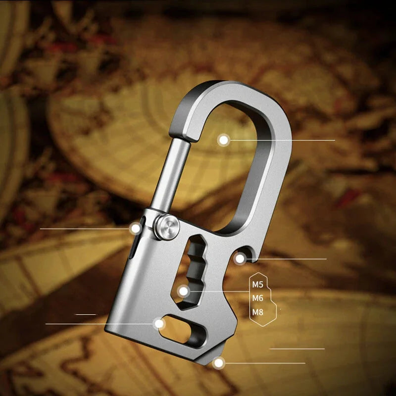 Titanium alloy multifunctional keychain bottle opener outdoor hanging buckle 07FC0E-D4 - KOEEK [1]