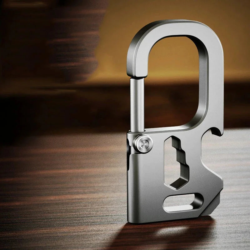 Titanium alloy multifunctional keychain bottle opener outdoor hanging buckle 07FC0E-D4 - KOEEK [3]