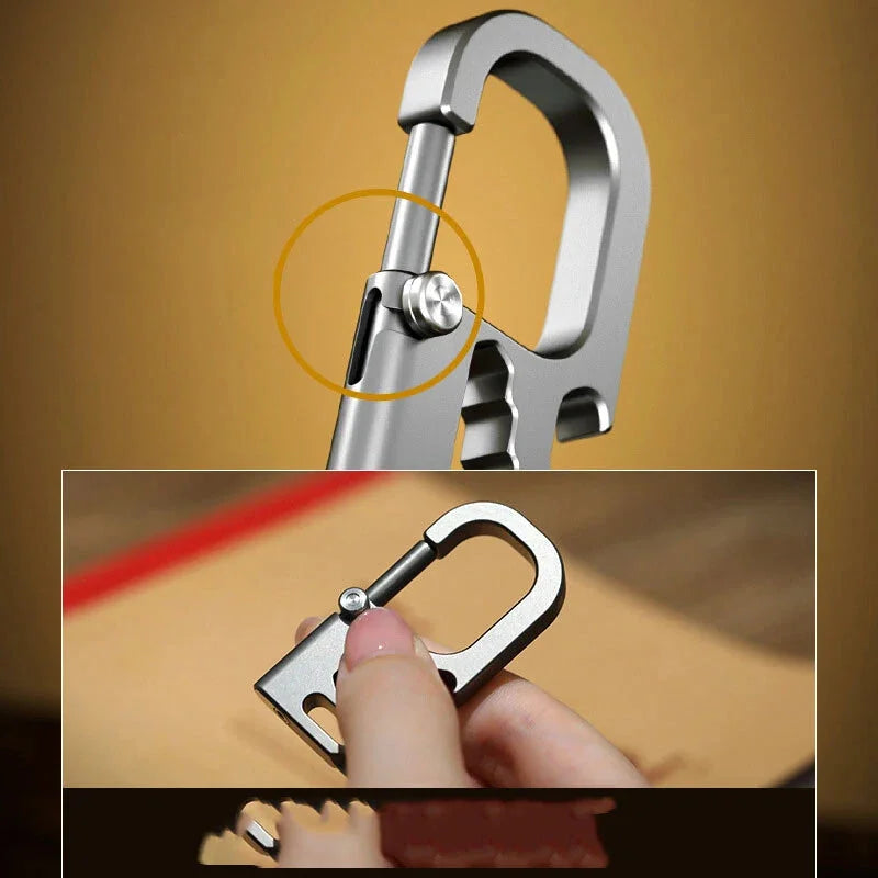 Titanium alloy multifunctional keychain bottle opener outdoor hanging buckle 07FC0E-D4 - KOEEK [5]