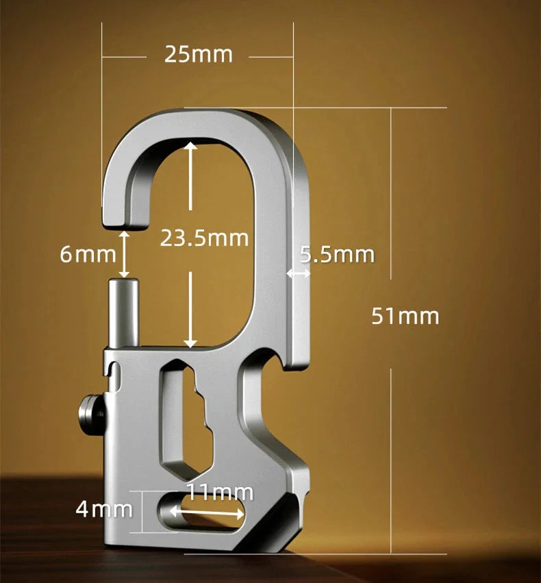 Titanium alloy multifunctional keychain bottle opener outdoor hanging buckle 07FC0E-D4 - KOEEK [6]