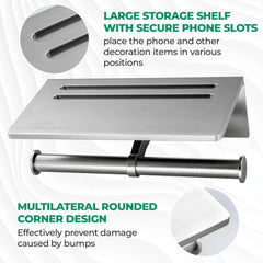 Toilet Paper Holder -Aluminum Double Roll Toilet Paper Holder, 3M Self-Adhesive 07FC0E-D4 - KOEEK [3]
