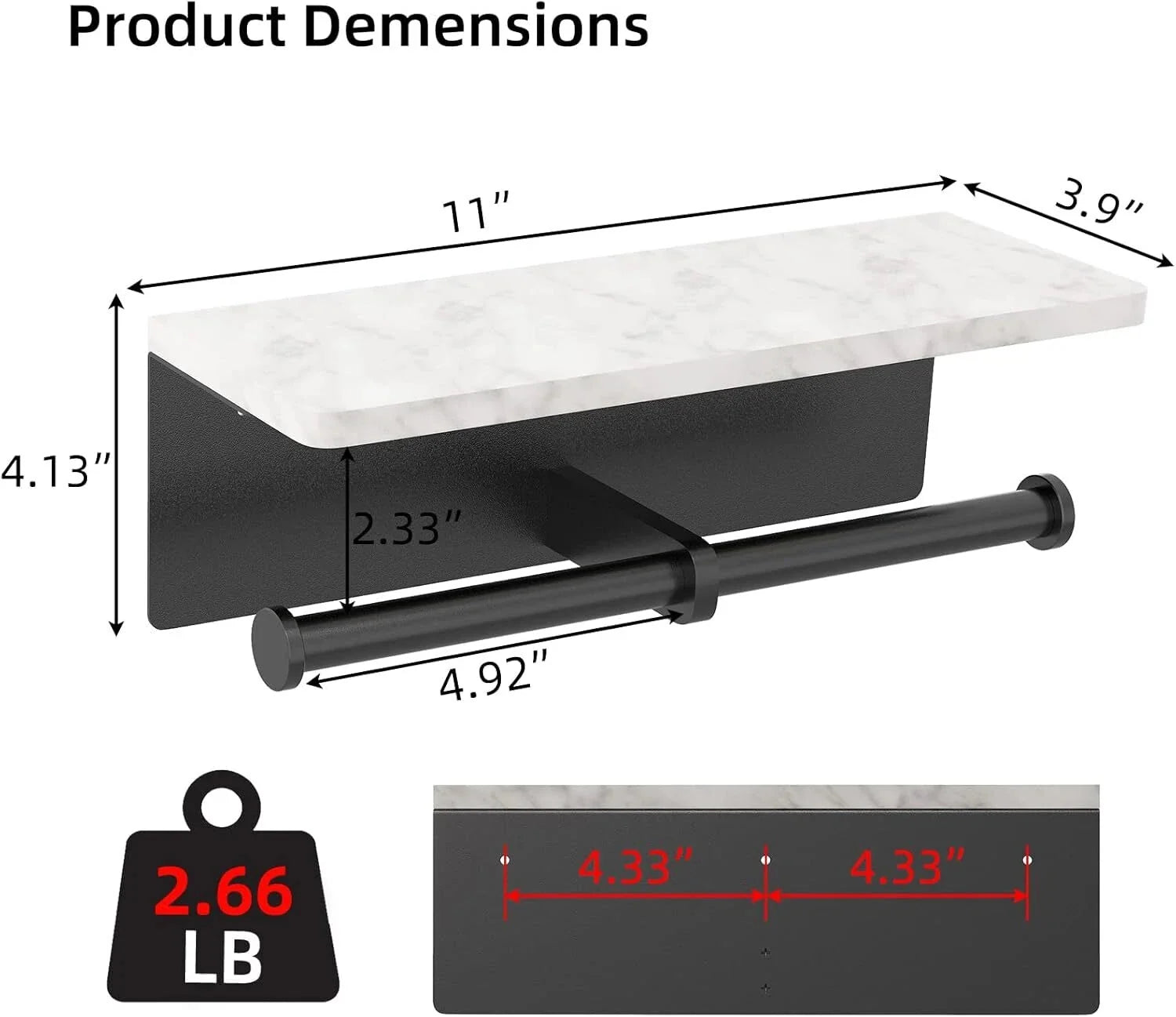 (Toilet Paper Holder with Shelf,  Upgraded Double Tier Toilet Paper Holder, 07FC0E-D4 - KOEEK [6]