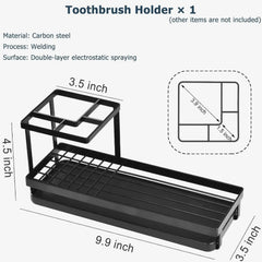 Toothbrush Holders Bathrooms,4 Slots Rustproof Metal Tooth Brushing Organizer 07FC0E-D4 - KOEEK [3]