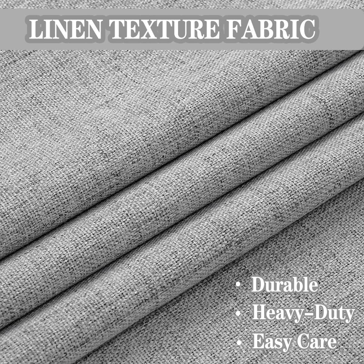Total Blackout Bedroom Window Curtains Linen Textured Blackout, 2 Panels，Grey 07FC0E-D4 - KOEEK [6]