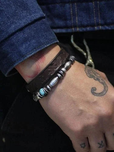 Turquoise Beaded Bracelet Vintage Jewelry Fashion Accessory For Women Men 07FC0E-D4 - KOEEK [2]